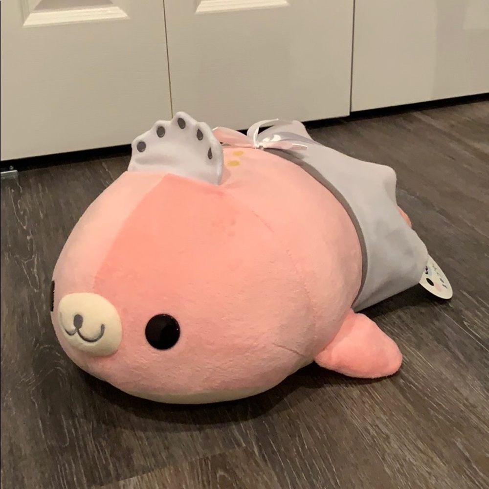 Mamegoma Plush Pink Beni Goma Seal Maid Sanrio 16”